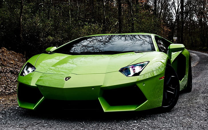 Coche exótico Lamborghini, auto deportivo verde, lamborghini, exótico, autos, Fondo de pantalla HD
