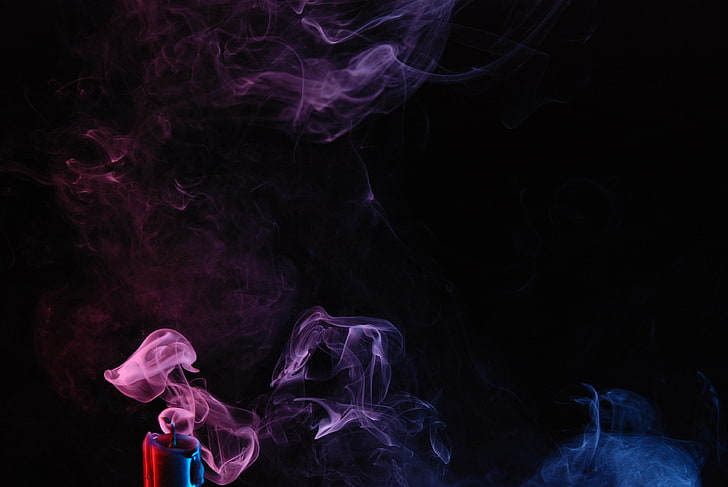 papel pintado del humo de la vela, vela, humo, humo coloreado, Fondo de pantalla HD