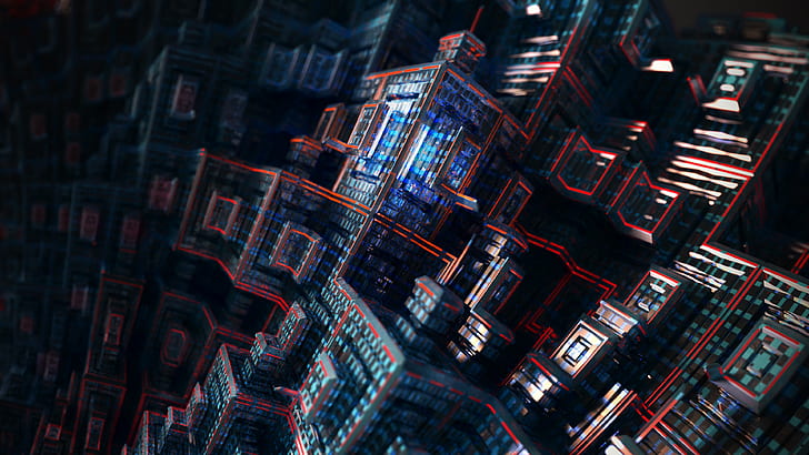 4K, Dark, 3D, Cubes, HD wallpaper