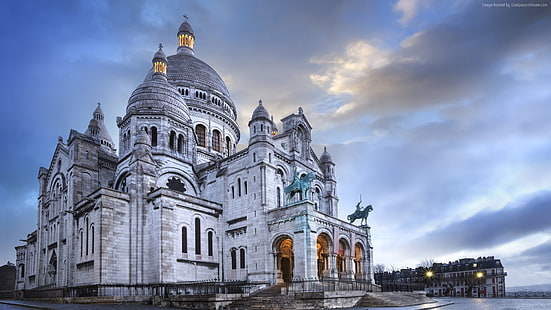 Parigi, basilique, Francia, turismo, Montmartre, viaggi, Sfondo HD HD wallpaper