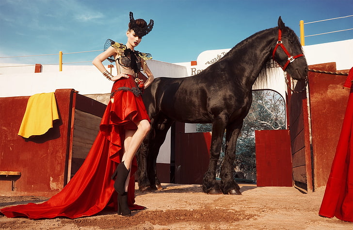Torero, Girls, Girl, Beautiful, People, Woman, Designer, Young, Amazing, Horse, Model, Fashion, Collection, Wonderful, fantastic, Lovely, Outfit, Fabulous, Clothing, glamorous, stallion, clothes, extraordinary, Torero, HD wallpaper
