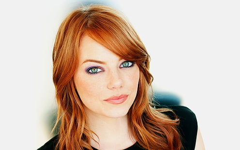 women, model, Emma Stone, actress, redhead, face, looking at viewer, celebrity, HD wallpaper HD wallpaper