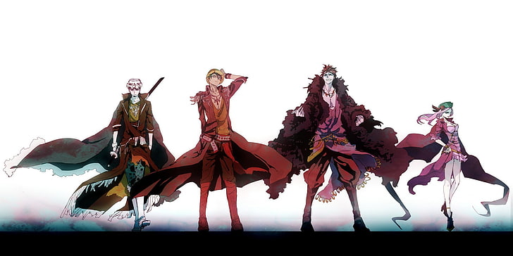illustrazione di personaggi anime, One Piece, Monkey D. Luffy, Trafalgar Law, Sfondo HD