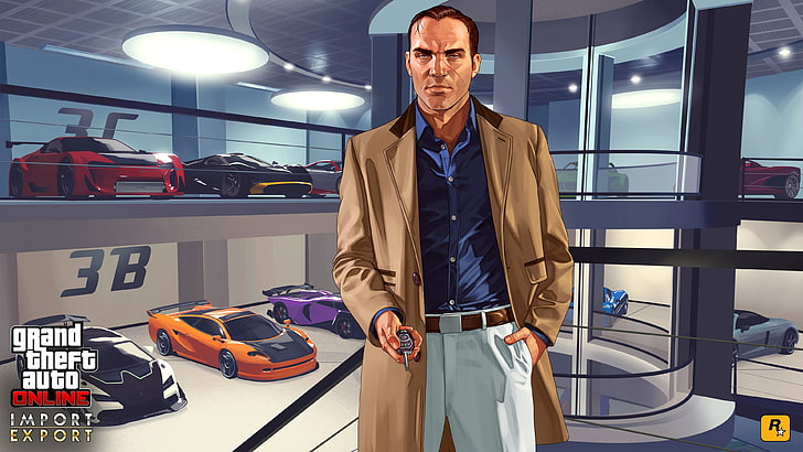 Schermata Grand Theft Auto, Rockstar Games, Grand Theft Auto V, Grand Theft Auto Online, DLC, auto, veicoli, garage, Sfondo HD
