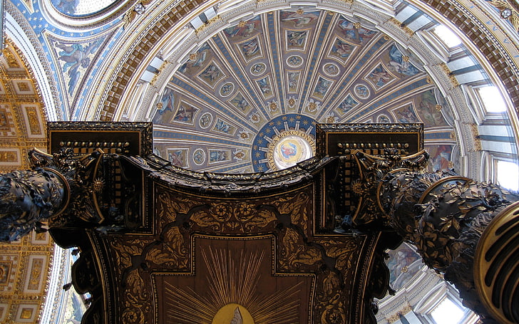 interior, Vatican City, St. Peter's Basilica, HD wallpaper