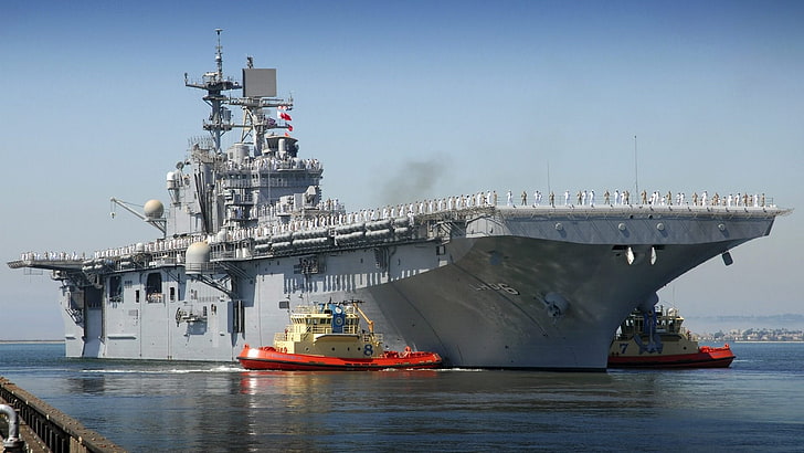 Warships, United States Navy, Amphibious Assault Ship, USS Bonhomme Richard (LHD-6), Warship, HD wallpaper