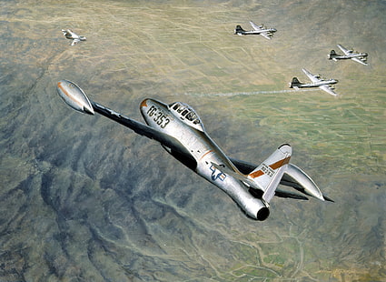 ท้องฟ้า, รูป, การต่อสู้, ศิลปะ, เครื่องบินรบ, เครื่องบินทิ้งระเบิด, เครื่องบิน, The MiG-15, ล็อกฮีด, B-29, ยุทธศาสตร์, สงครามเกาหลี, (AIR FORCE KOREA), & quot; Superfortress & quot;, F-80 Shuting Old, ( กองทัพอากาศสหรัฐ), วอลล์เปเปอร์ HD HD wallpaper