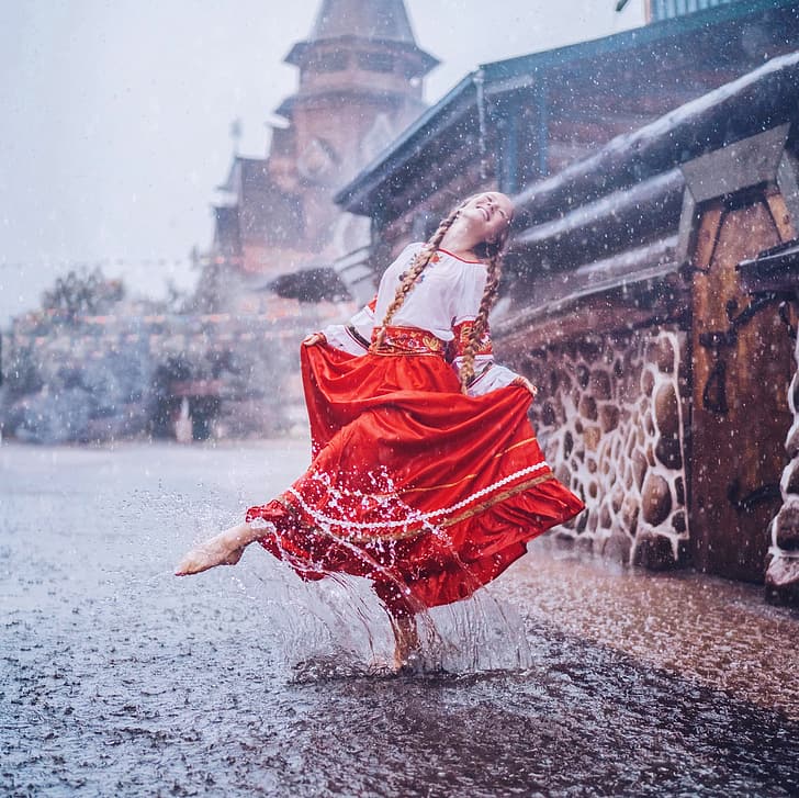 Girl dance at rain HD wallpapers free download | Wallpaperbetter