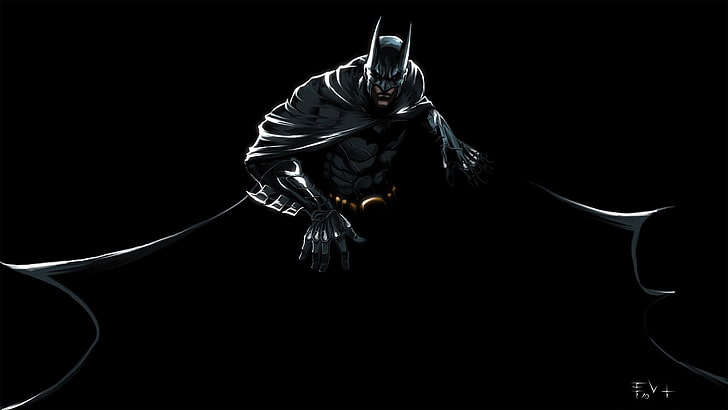 batman dc comics latar belakang hitam 1920x1080 Art Black HD Art, Batman, DC comics, Wallpaper HD