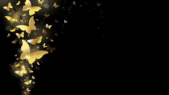 goldene Schmetterlinge-Hochwertige Tapete, gelbe Schmetterlinge, HD-Hintergrundbild HD wallpaper