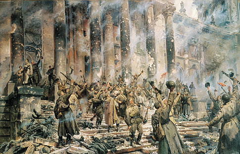 สงครามโลกครั้งที่สองเบอร์ลินกองทัพแดง Reichstag งานศิลปะสงครามการทหาร, วอลล์เปเปอร์ HD HD wallpaper