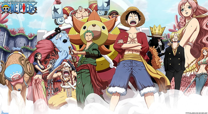 Mugiwara Pirates - Fishman Island, One Piece characters wallpaper, Artistic, Anime, HD wallpaper