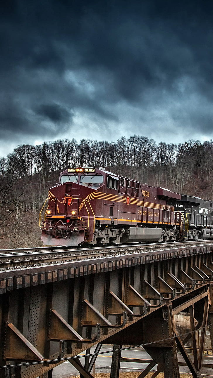 القطار والسكك الحديدية وقطار الشحن، خلفية HD، خلفية الهاتف