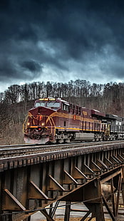 поезд, железная дорога, грузовой поезд, HD обои HD wallpaper