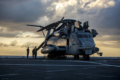 Вертолет морской пехоты США, супер-жеребец CH-53E, HD обои HD wallpaper