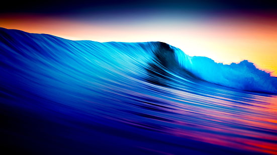 blue ocean wave, sea, waves, nature, colorful, water, long exposure, HD wallpaper HD wallpaper