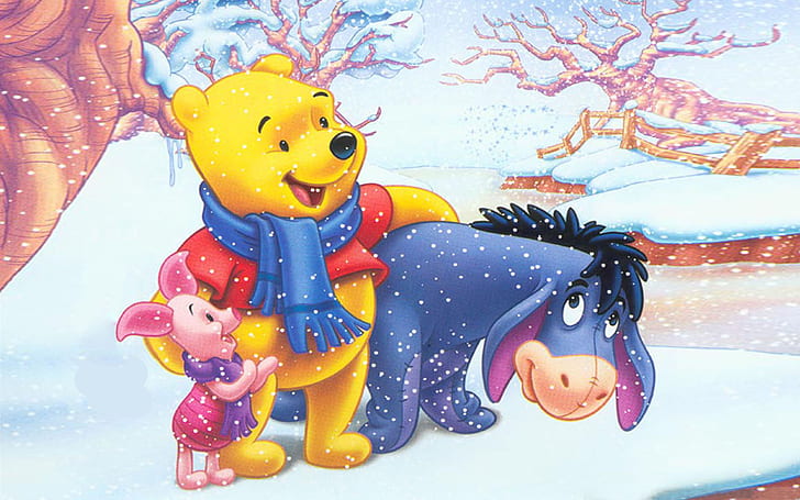 Eeyore Winnie The Pooh and Piglet Cartoon Walt DisneyクリスマスHd壁紙1920×1200、 HDデスクトップの壁紙