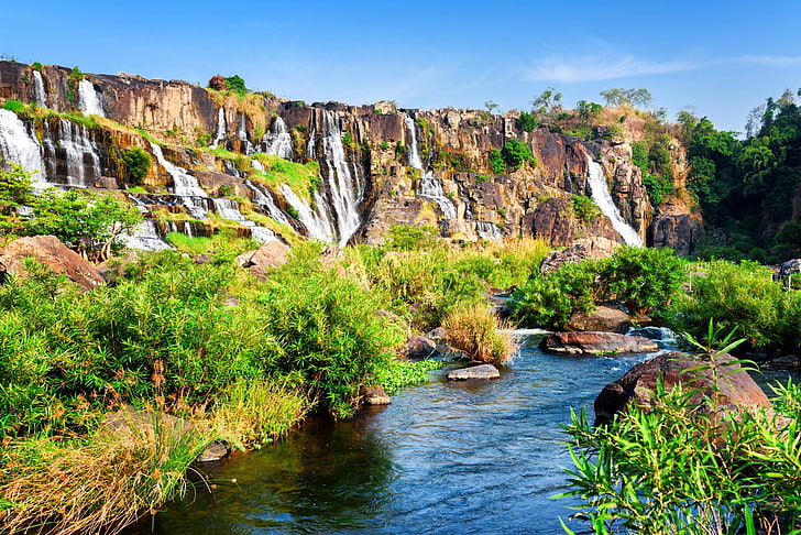 Waterfalls, Waterfall, Nature, Rock & Roll, Vietnam, HD wallpaper