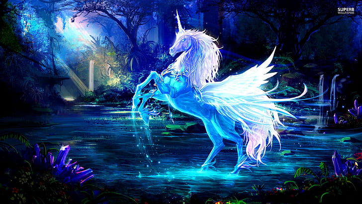 Unicorn HD, fantasy, jednorożec, Tapety HD