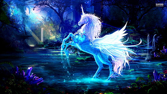 HD Unicorn, fantasi, unicorn, Wallpaper HD HD wallpaper