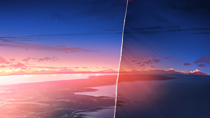 5 centímetros por segundo, horizonte, anime, Makoto Shinkai, Fondo de pantalla HD