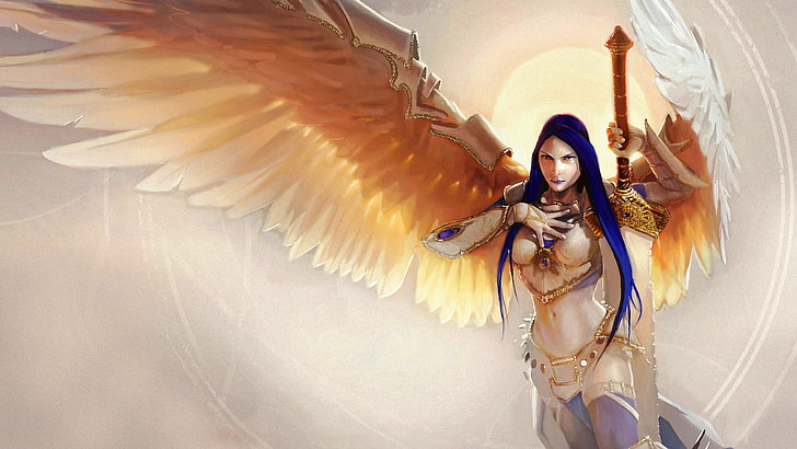 fantasy art, Akroma, Angel of Wrath, Magic: The Gathering, HD wallpaper