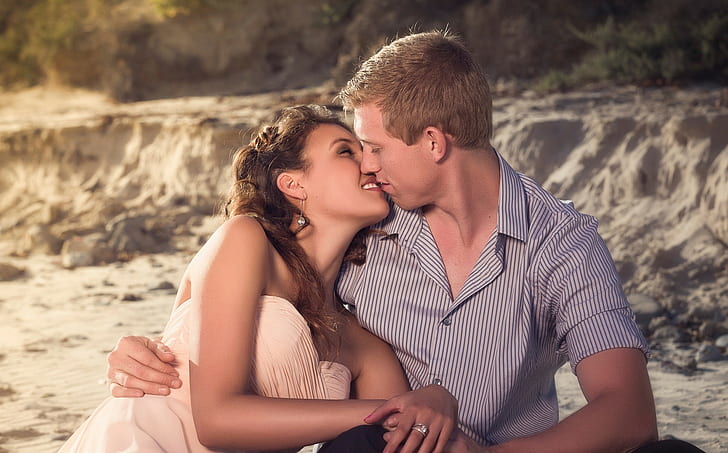 Ciuman pasangan, ciuman, kekasih, pasangan, kebahagiaan, Wallpaper HD