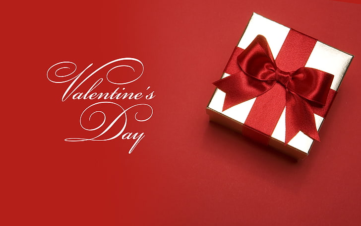 Valentine's Day gift box, box, gift, tape, Valentine's day, HD wallpaper