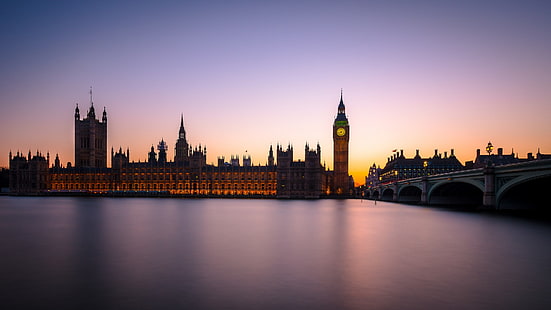 Istana Westminster, London, Inggris, Big Ben, Westminster, Sungai Thames, jembatan, London, Wallpaper HD HD wallpaper
