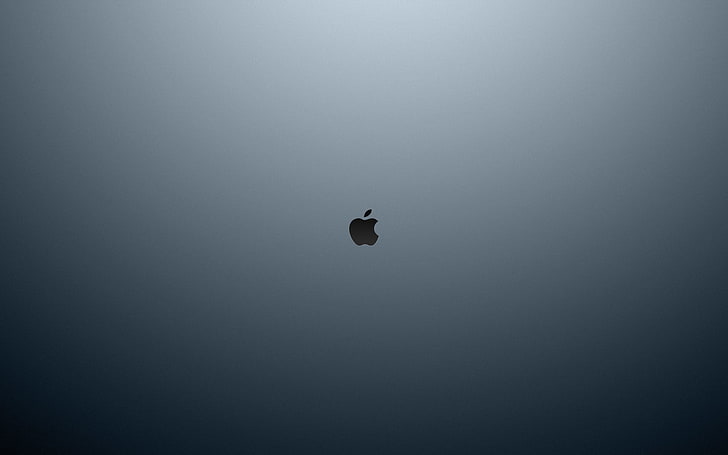 Logo Apple, Apple, minimalismo, trama, computer, sfondo grigio, stile, Sfondo HD