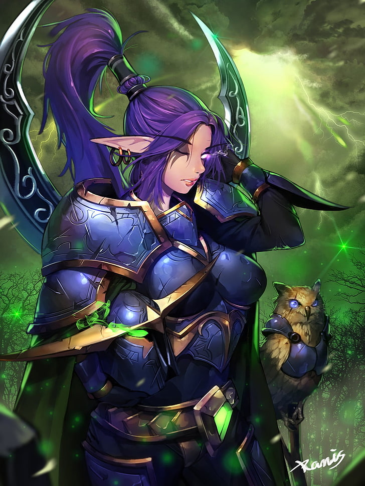 женский анимационный персонаж, фэнтези арт, World of Warcraft, HD обои, телефон обои