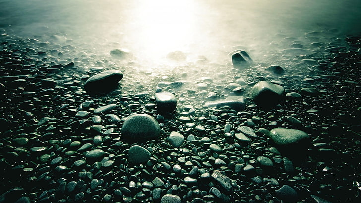 schwarzer stein lot, natur, steine, HD-Hintergrundbild