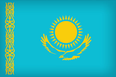 العلم ، كازاخستان ، كازاخستان ، العلم الكازاخستاني ، علم كازاخستان ، كازاخستان ، كازاخستان، خلفية HD HD wallpaper