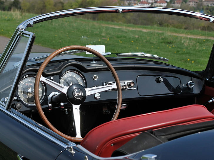 1956 58, aurelia, b24, convertible, g t, interior, lancia, retro, HD wallpaper