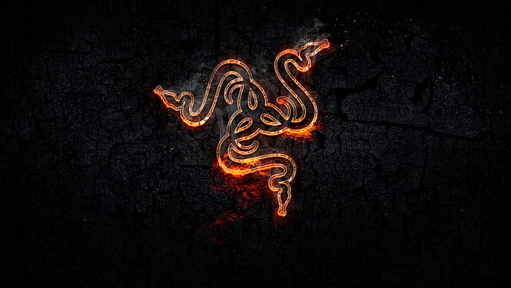 Razer Inc., Razer, лого, змия, Gaming Series, оранжево, HD тапет