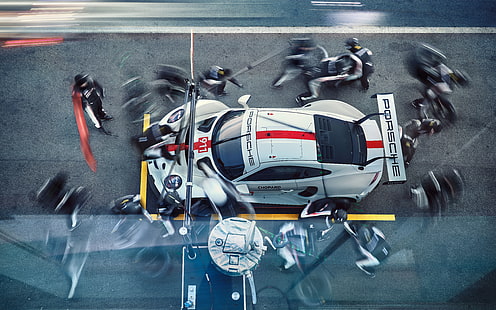 Porsche, automovilismo, coche de carreras, automovilismo, 2019, Porsche 911 RSR, Fondo de pantalla HD HD wallpaper