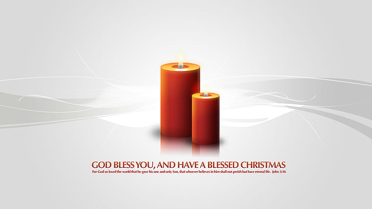 God Bless You Christmas Candles HD, candles, god bless you, HD wallpaper