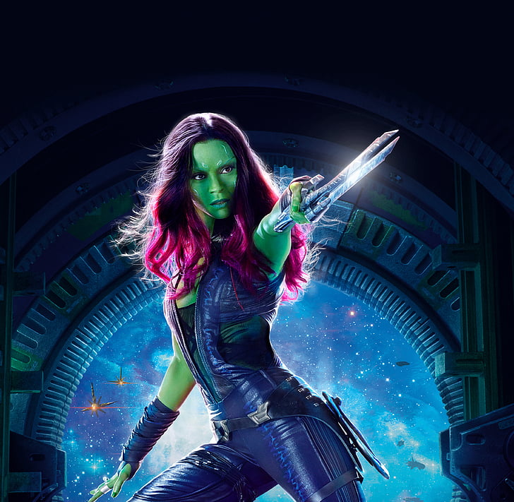 Gamora, Zoe Saldana, 은하계의 수호자 Vol 2, 4K, HD 배경 화면