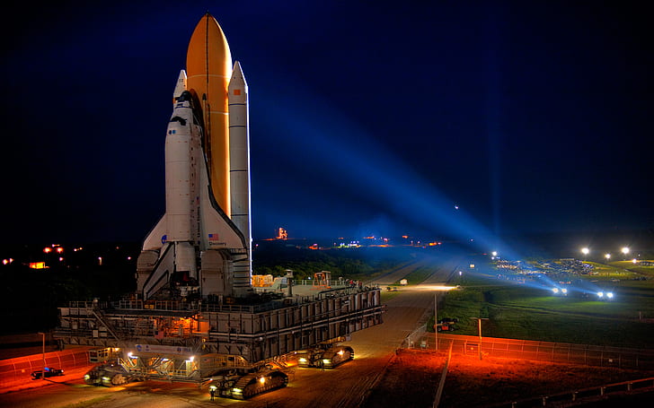 Space Shuttle Discovery, prom kosmiczny na tapecie wyrzutni, kosmos, wahadłowiec, odkrycie, Tapety HD