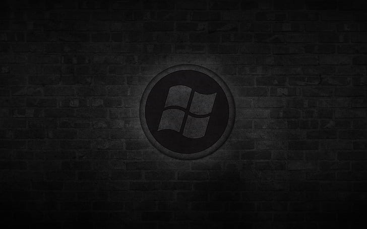 Logotipo escuro do Windows, tecnologia, oi tecnologia, HD papel de parede