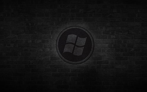 Logo Windows scuro, tecnologia, alta tecnologia, Sfondo HD HD wallpaper
