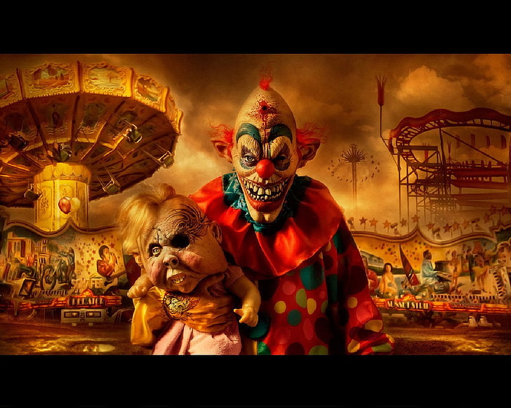 illustration de tueur de clown, sombre, clown, Fond d'écran HD