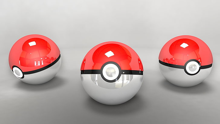 tiga Pokemon Pokeball, Pokémon, Pokéballs, Wallpaper HD