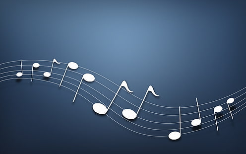illustrazione della nota musicale, note, sfondo, onda, Sfondo HD HD wallpaper