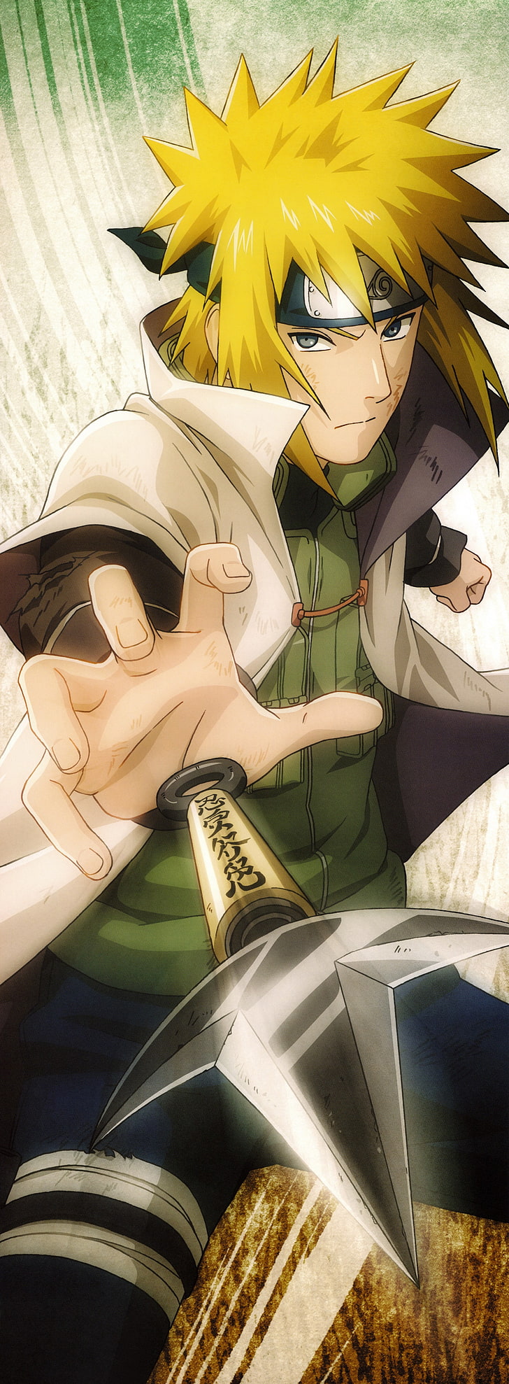 karakter anime pria berambut kuning, Naruto Shippuuden, Namikaze Minato, Wallpaper HD, wallpaper seluler