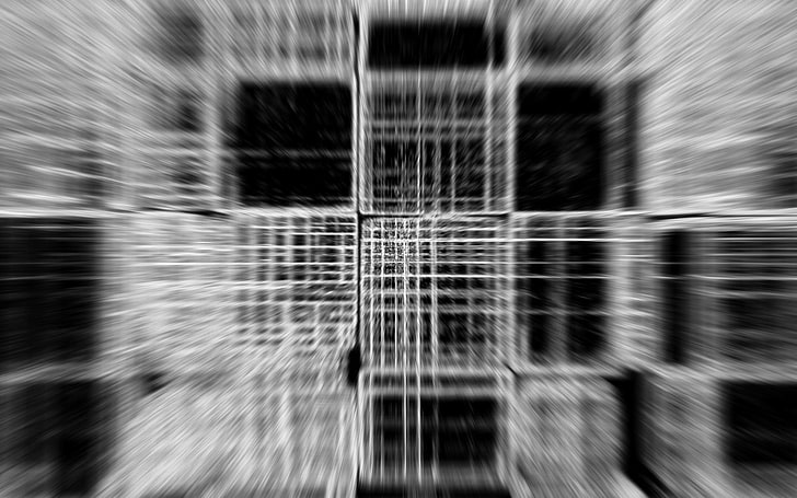 gray and black digital optical illusion wallpaper, Abstract, Cube, Black & White, Grayscale, Pattern, HD wallpaper