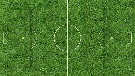 зеленое футбольное поле, поле, футбол, маркировка, зеленый, HD обои HD wallpaper