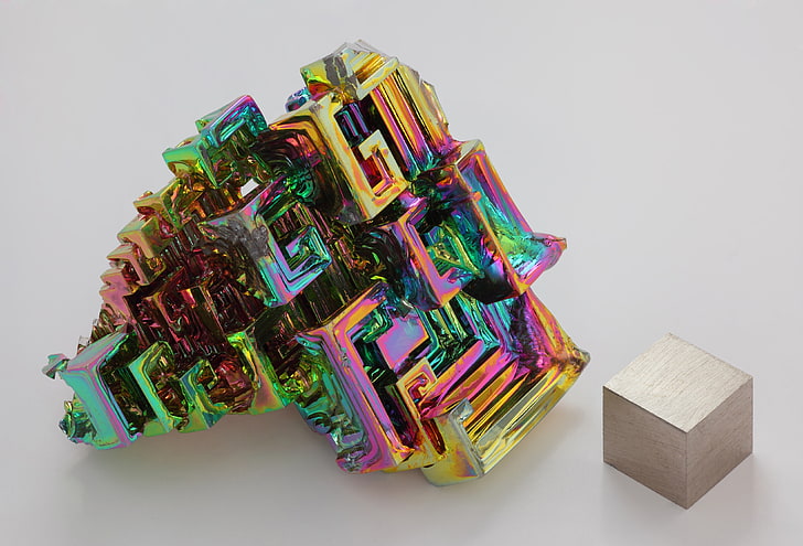 multicolored glass figure, shape, form, multi-colored, stone, cubic, HD wallpaper