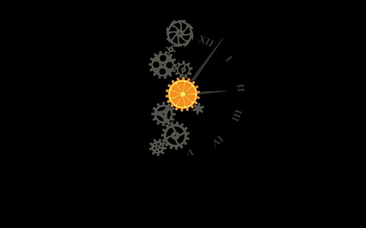 Horloge analogique noire et orange, Orange mécanique, Stanley Kubrick, Alex Delarge, Fond d'écran HD