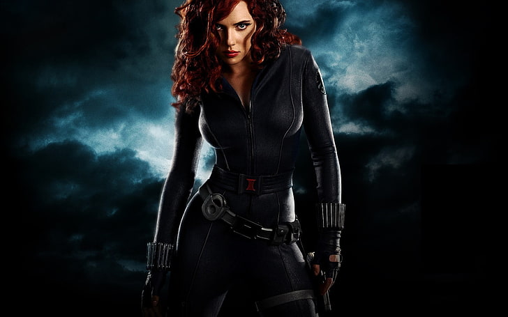 Marvel Black Widow digital wallpaper, Iron Man 2, Black Widow, Scarlett Johansson, HD wallpaper
